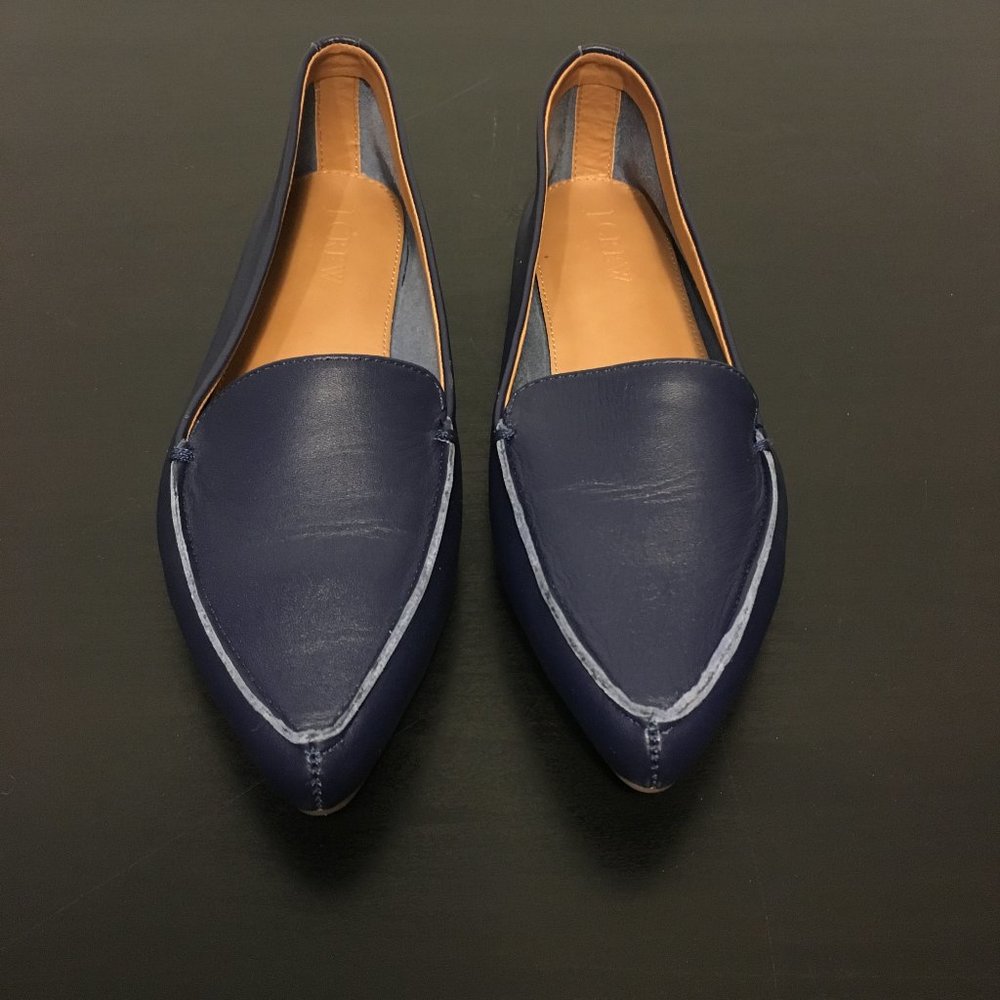 J. Crew Navy Blue Pointed Toe Flats